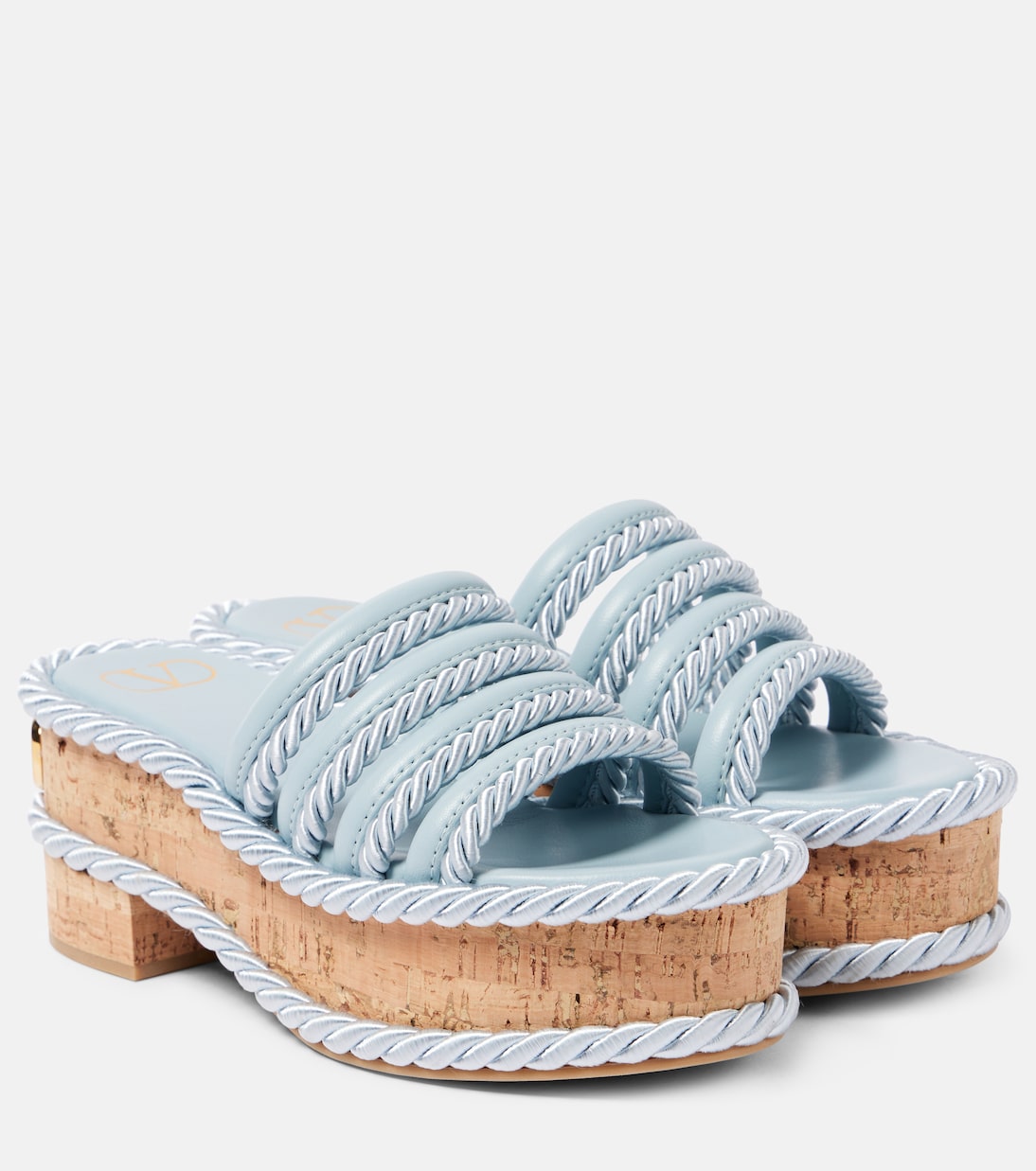 VLogo Summerblocks leather platform mules | Valentino Garavani