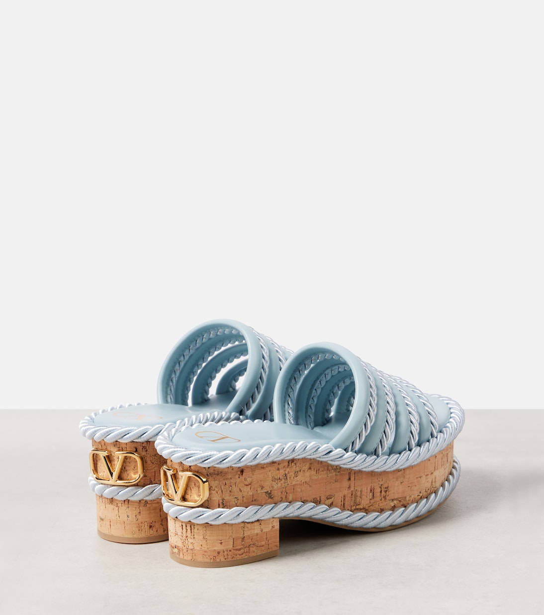 VLogo Summerblocks leather platform mules | Valentino Garavani