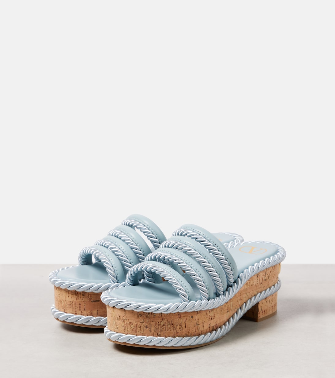 VLogo Summerblocks leather platform mules | Valentino Garavani