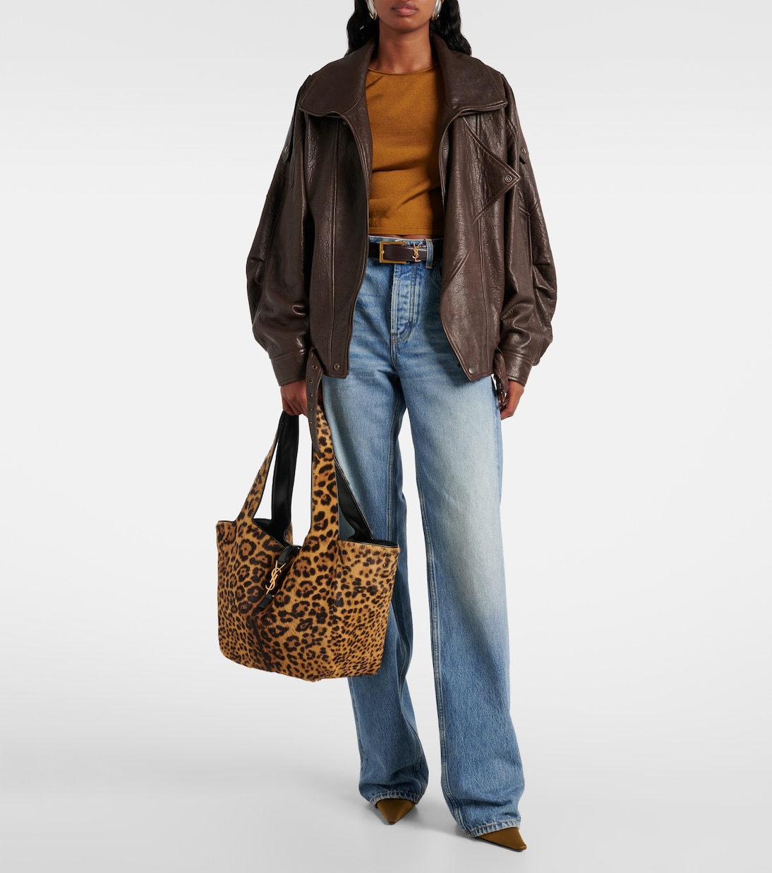 Le 5 À 7 Bea 레오파드 프린트 숄더 백 | Saint Laurent