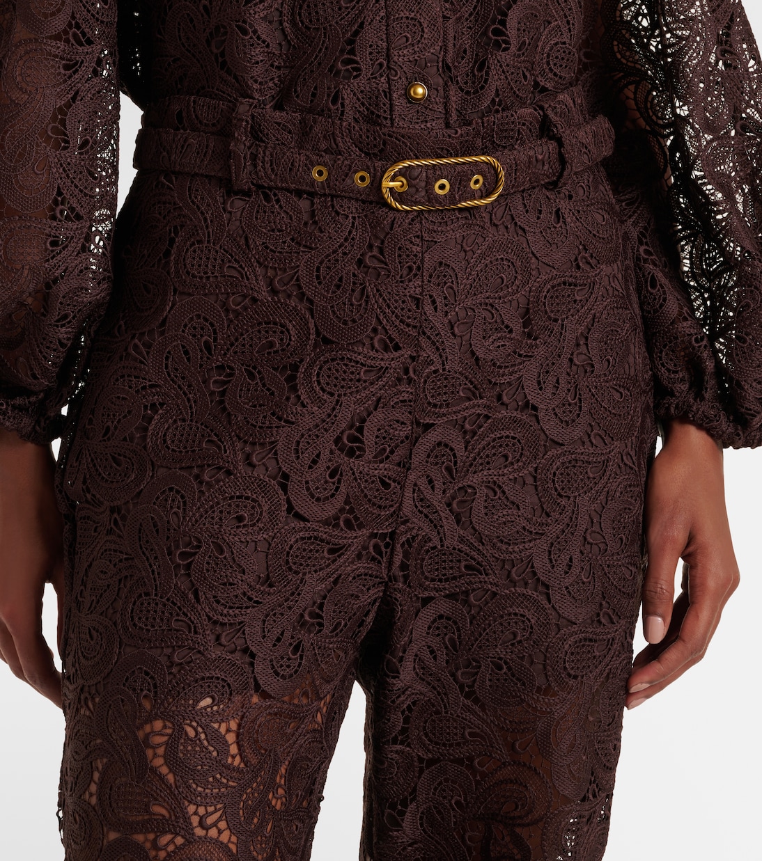 Pantalones flared de encaje | Zimmermann