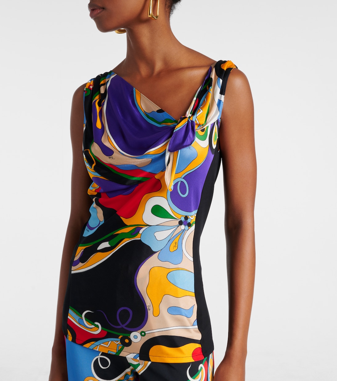 Orchidee tie-neck top | Pucci