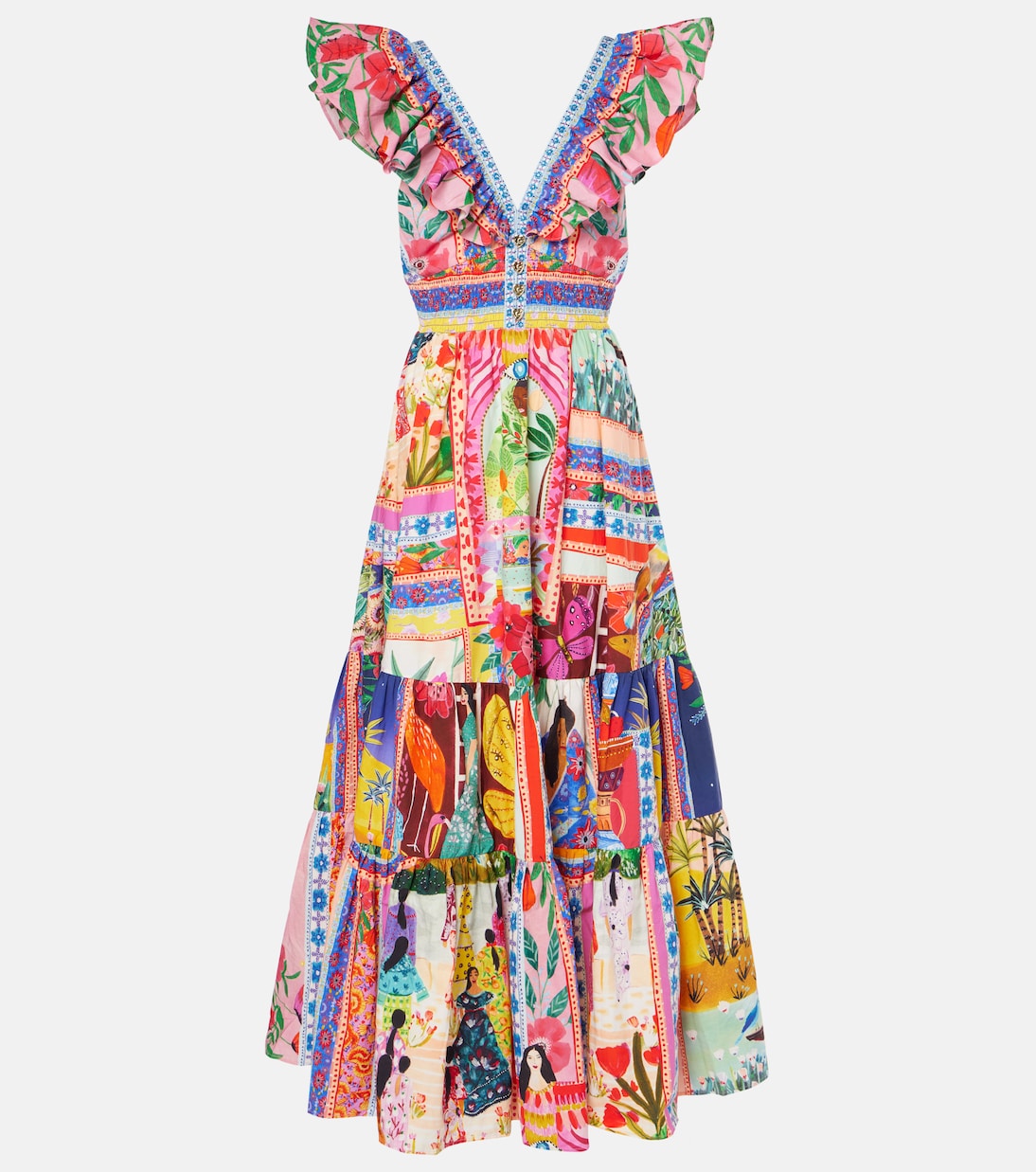 Vestido largo de algodón con abertura | Camilla