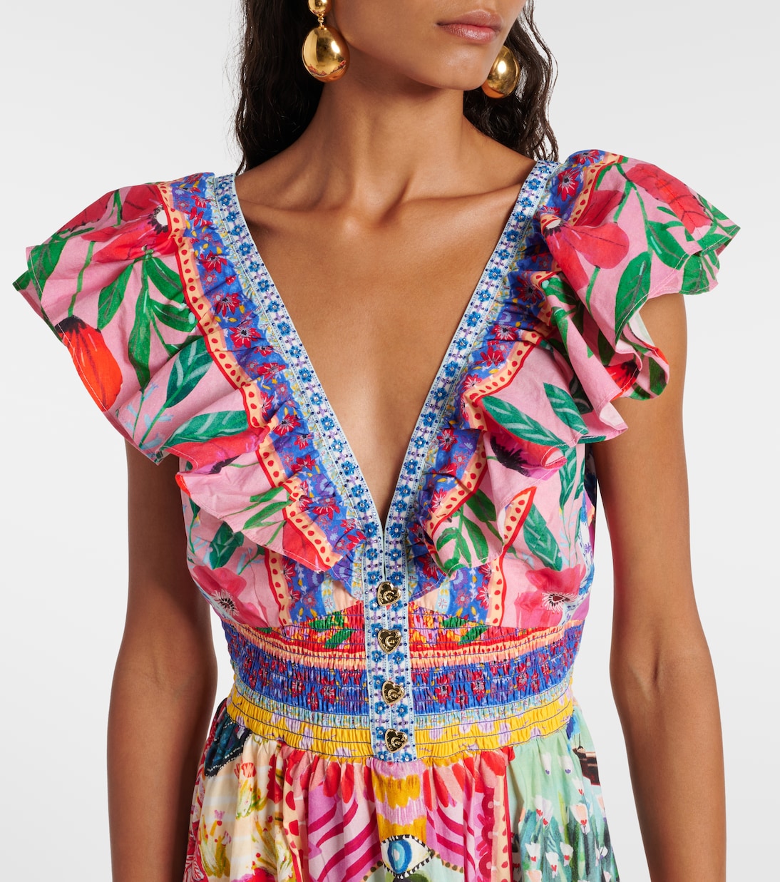 Vestido largo de algodón con abertura | Camilla