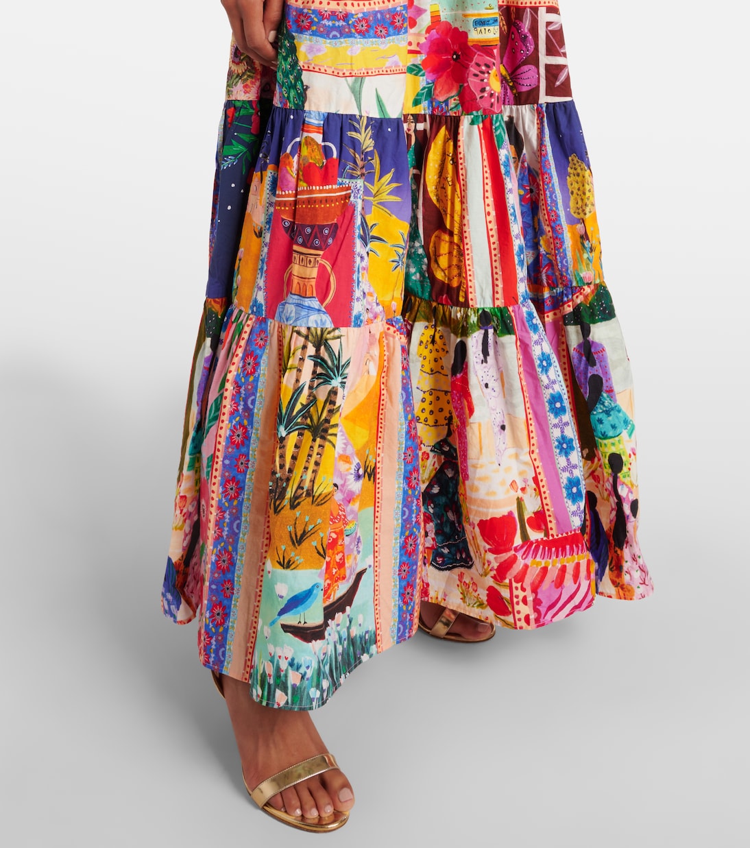 Vestido largo de algodón con abertura | Camilla