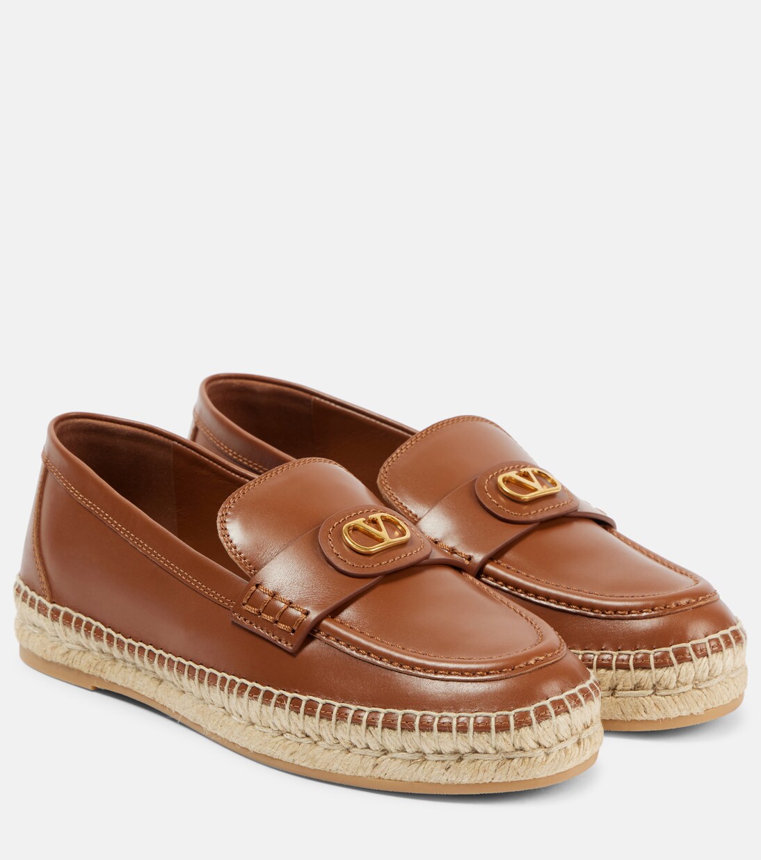 VLogo Signature leather espadrilles | Valentino Garavani