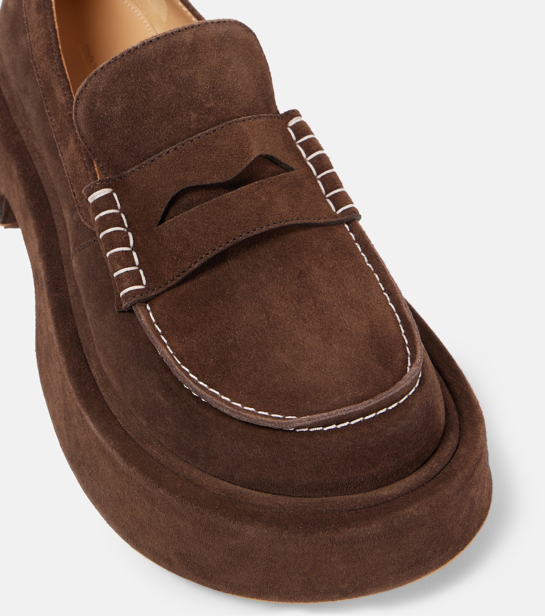 Suede platform penny loafers | JW Anderson