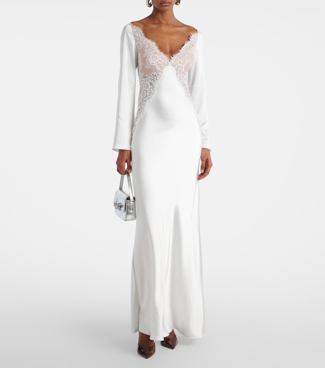 X Christopher Kane Robe aus Satin mit Spitze | Self-Portrait