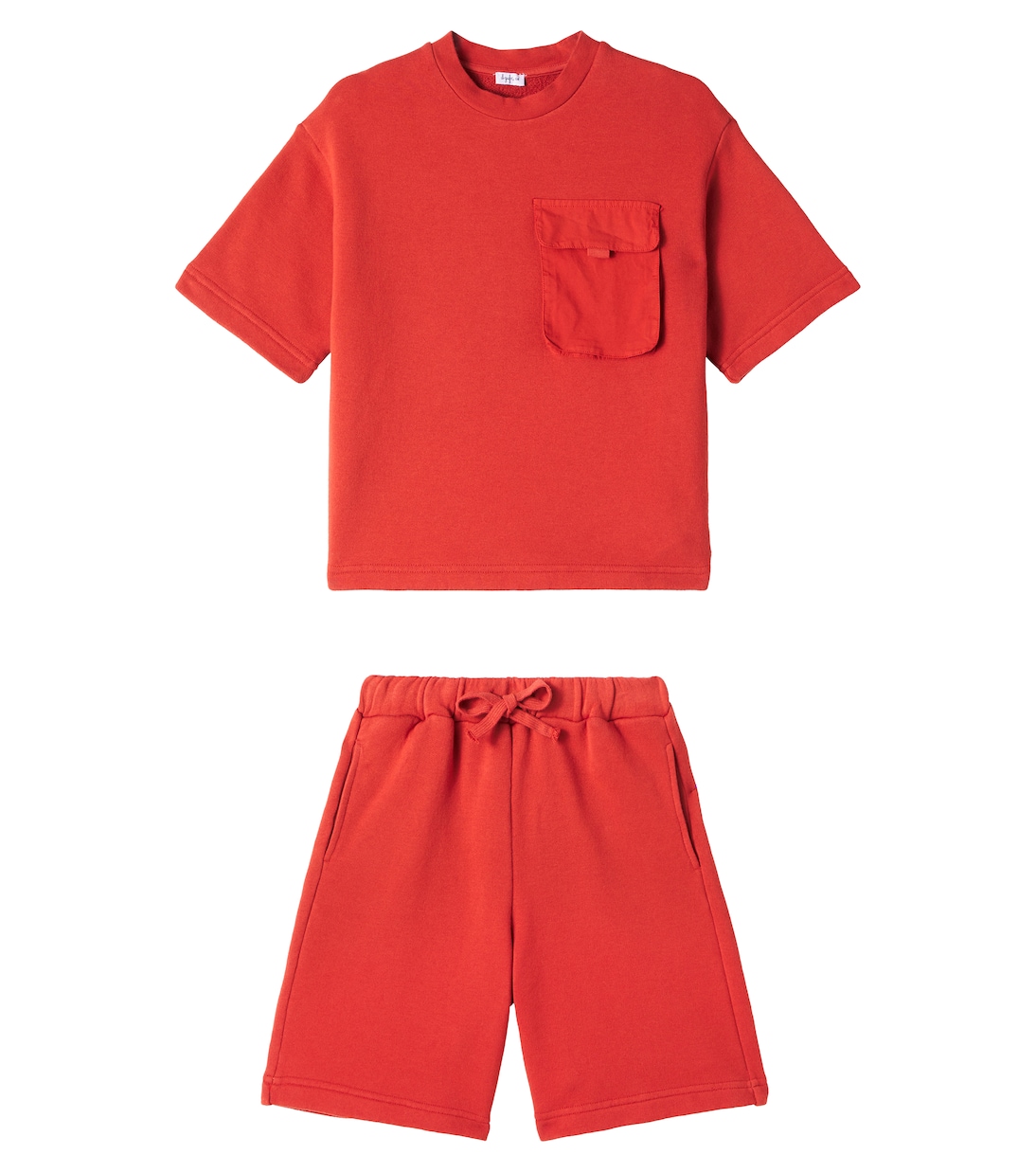 Cotton fleece T-shirt and shorts set | Il Gufo