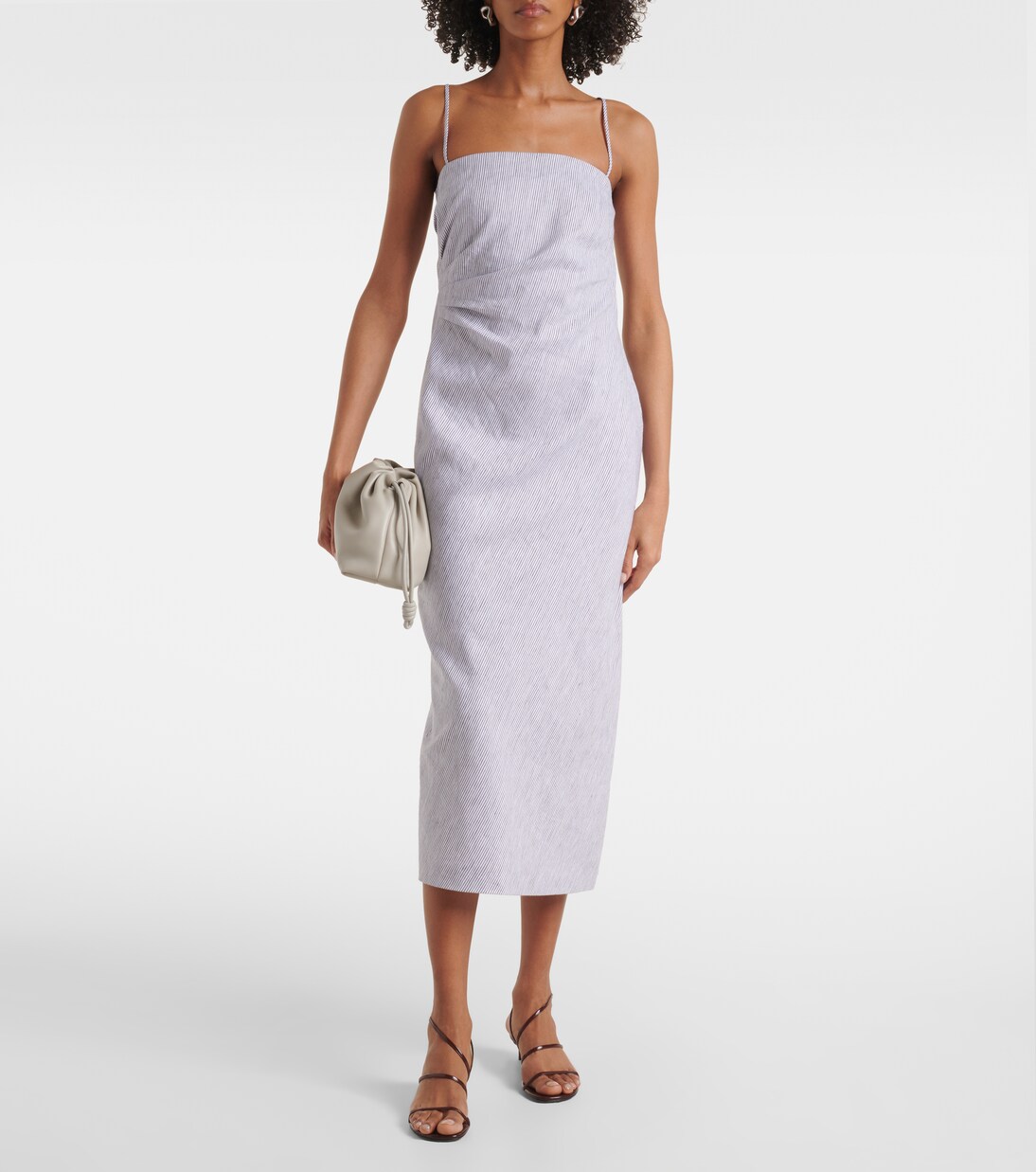 Robe midi en lin et coton | Vince