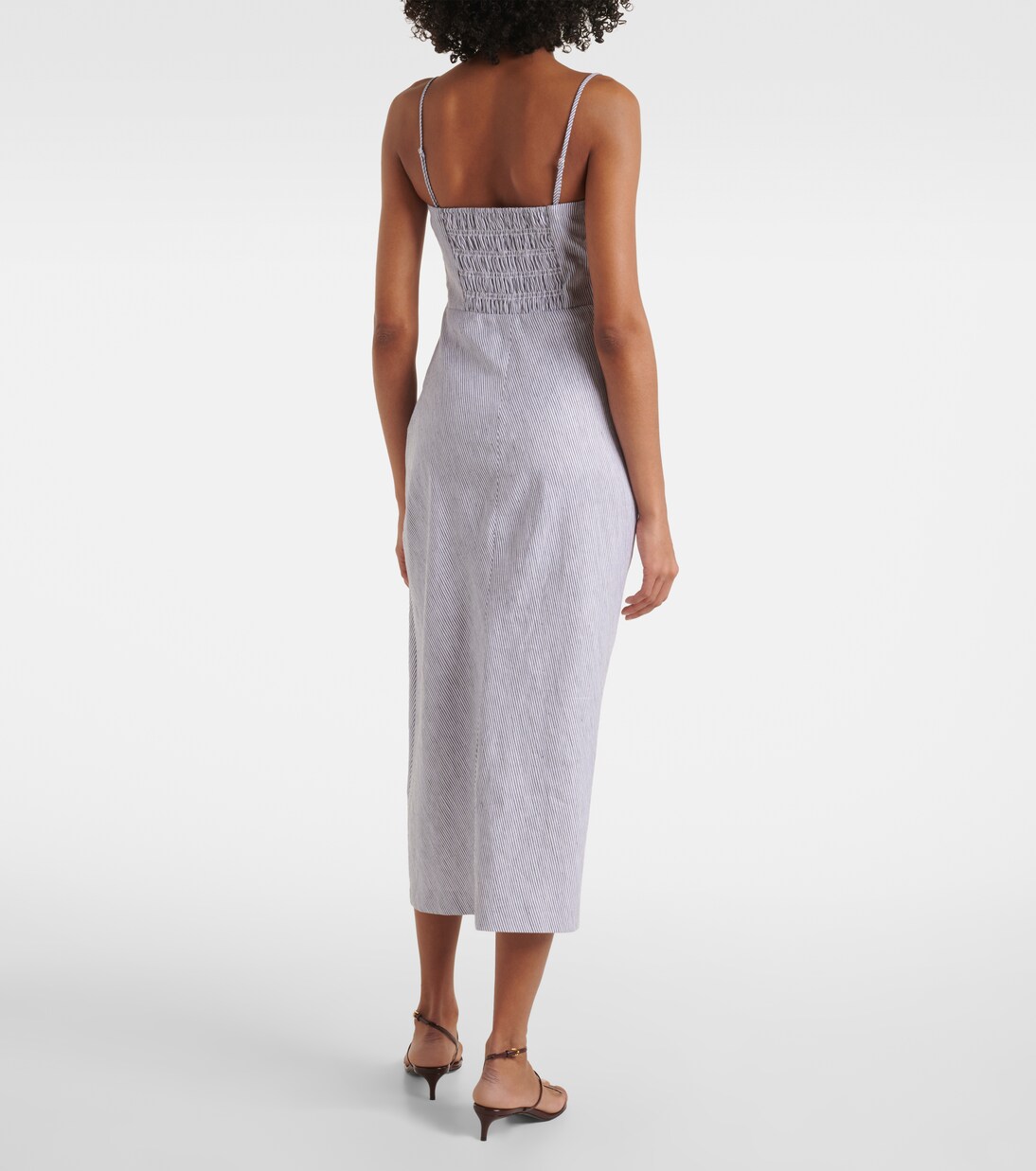 Robe midi en lin et coton | Vince