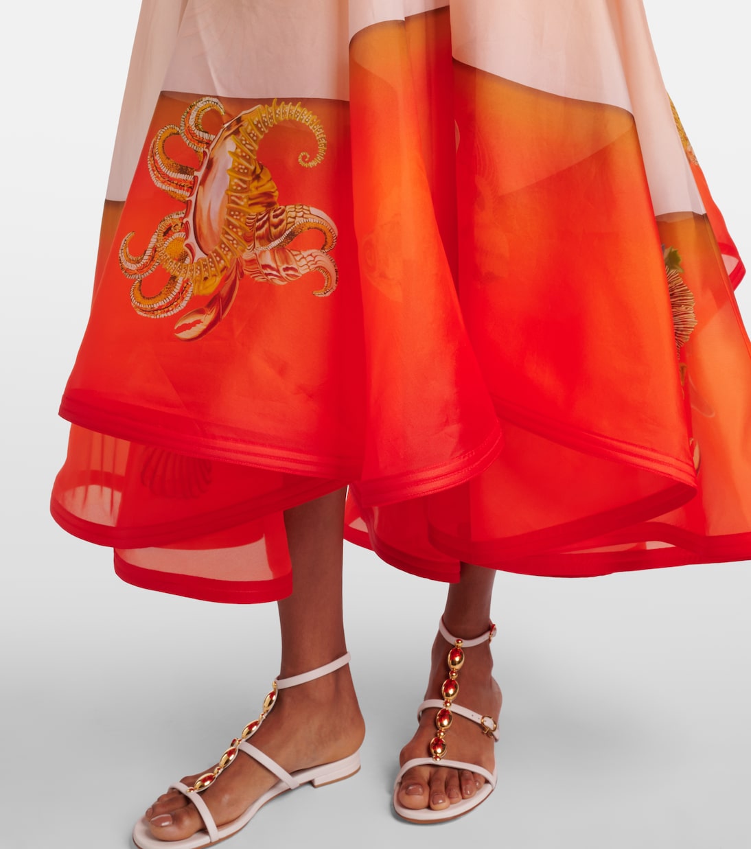 Neptuna printed asymmetric silk gown | Alémais