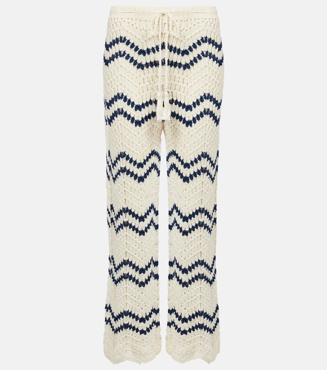 Pantalon ample Nautical en crochet de coton | Anna Kosturova