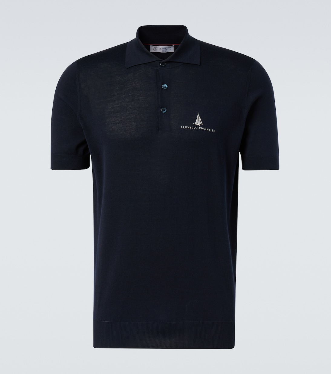Polo de seda y algodón con logo | Brunello Cucinelli