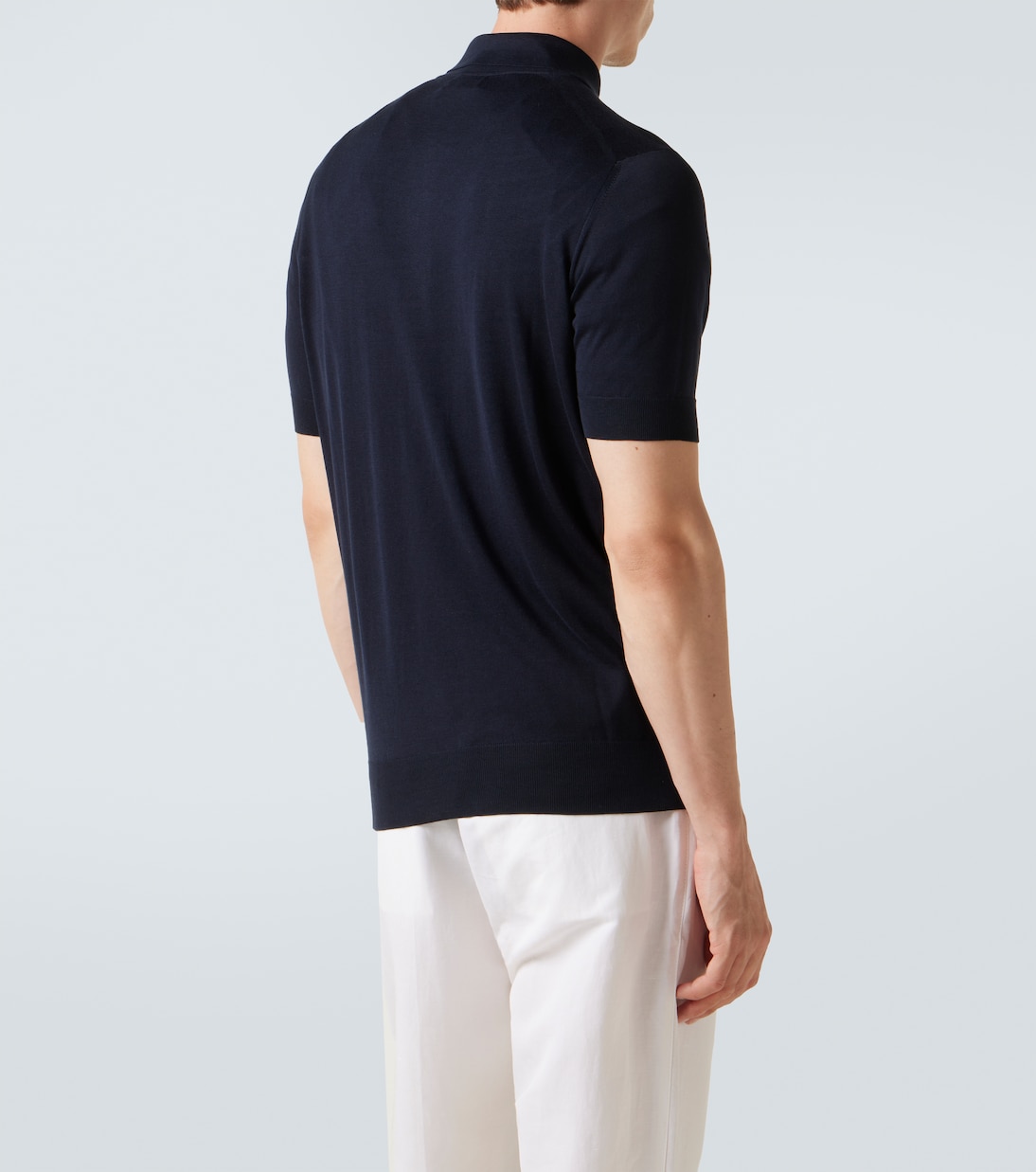 Polo de seda y algodón con logo | Brunello Cucinelli