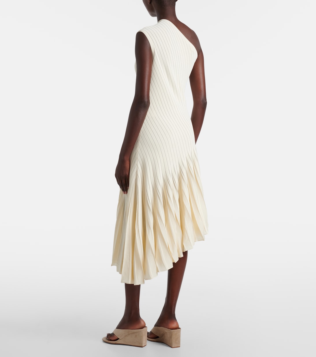 Robe midi asymétrique en crêpe | Alaïa