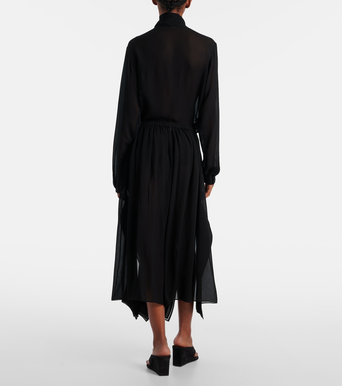 Weite Low-Rise-Hose aus Georgette | Alaïa