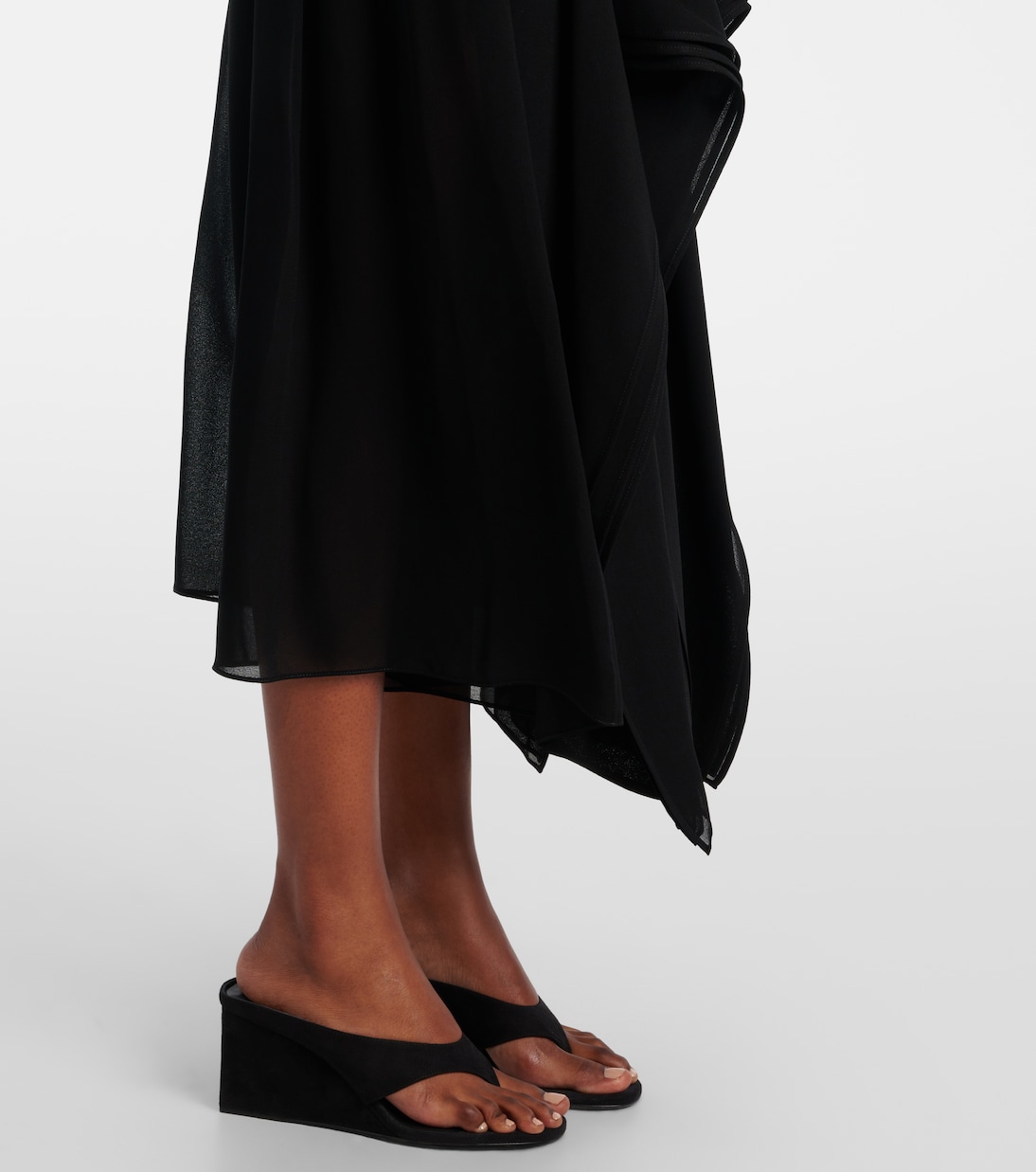 Weite Low-Rise-Hose aus Georgette | Alaïa