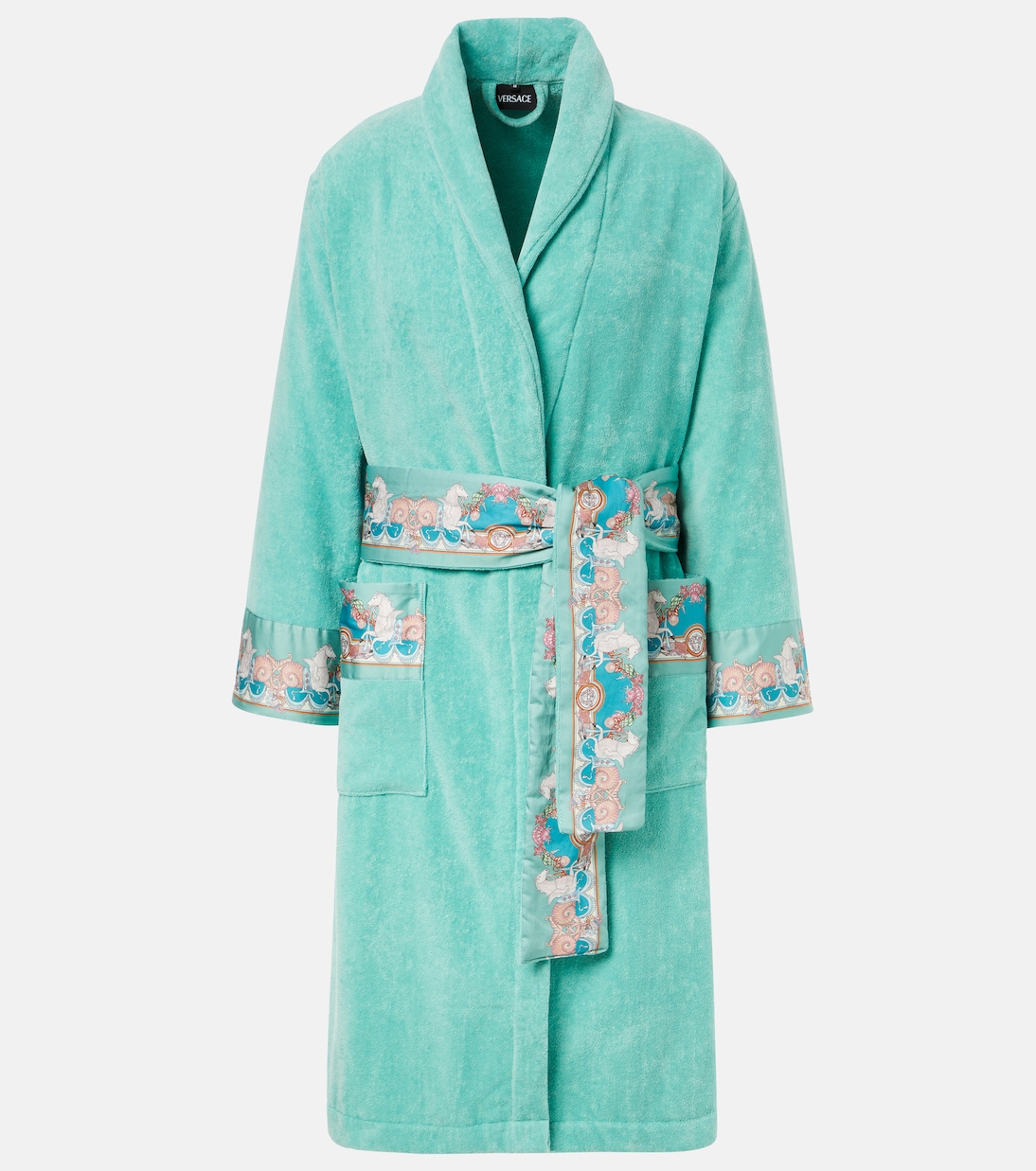 Coral Theatre cotton terry bathrobe | Versace Home