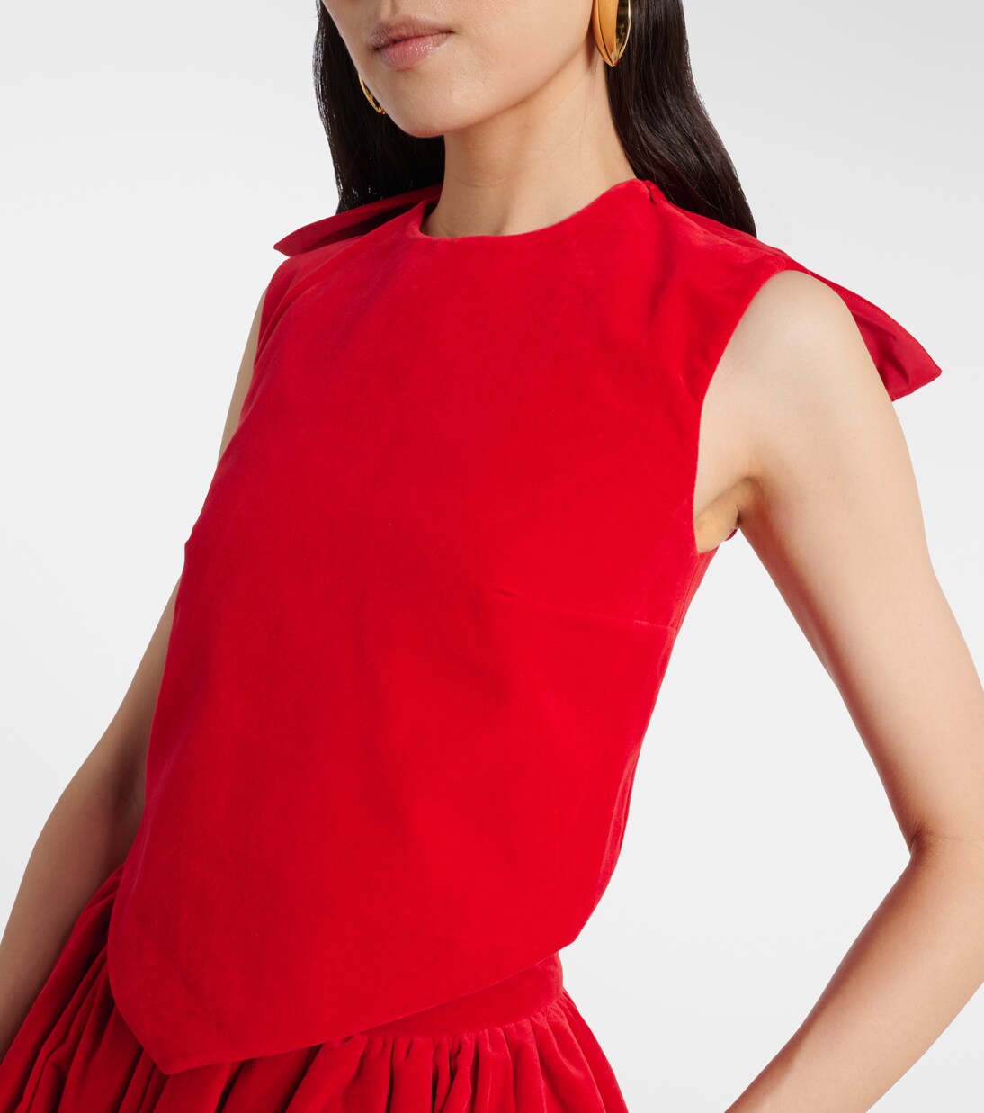 Cotton velvet crop top  | Patou