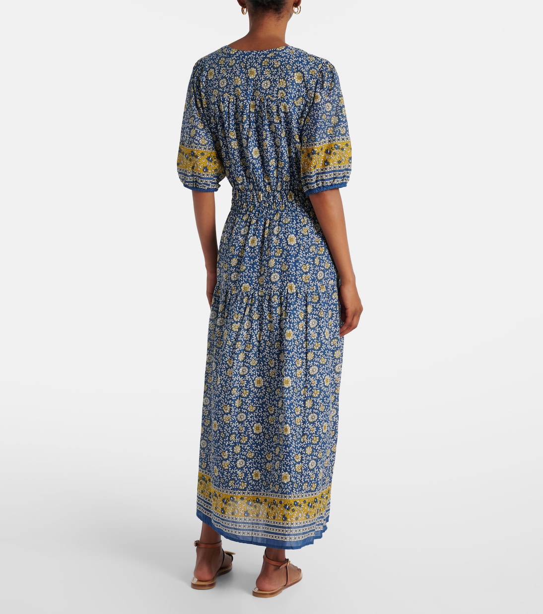 Robe longue Natalia en coton à fleurs | Velvet