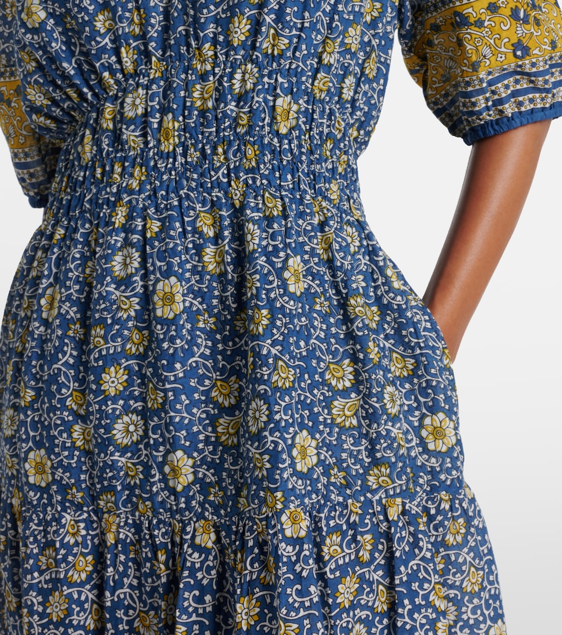 Robe longue Natalia en coton à fleurs | Velvet