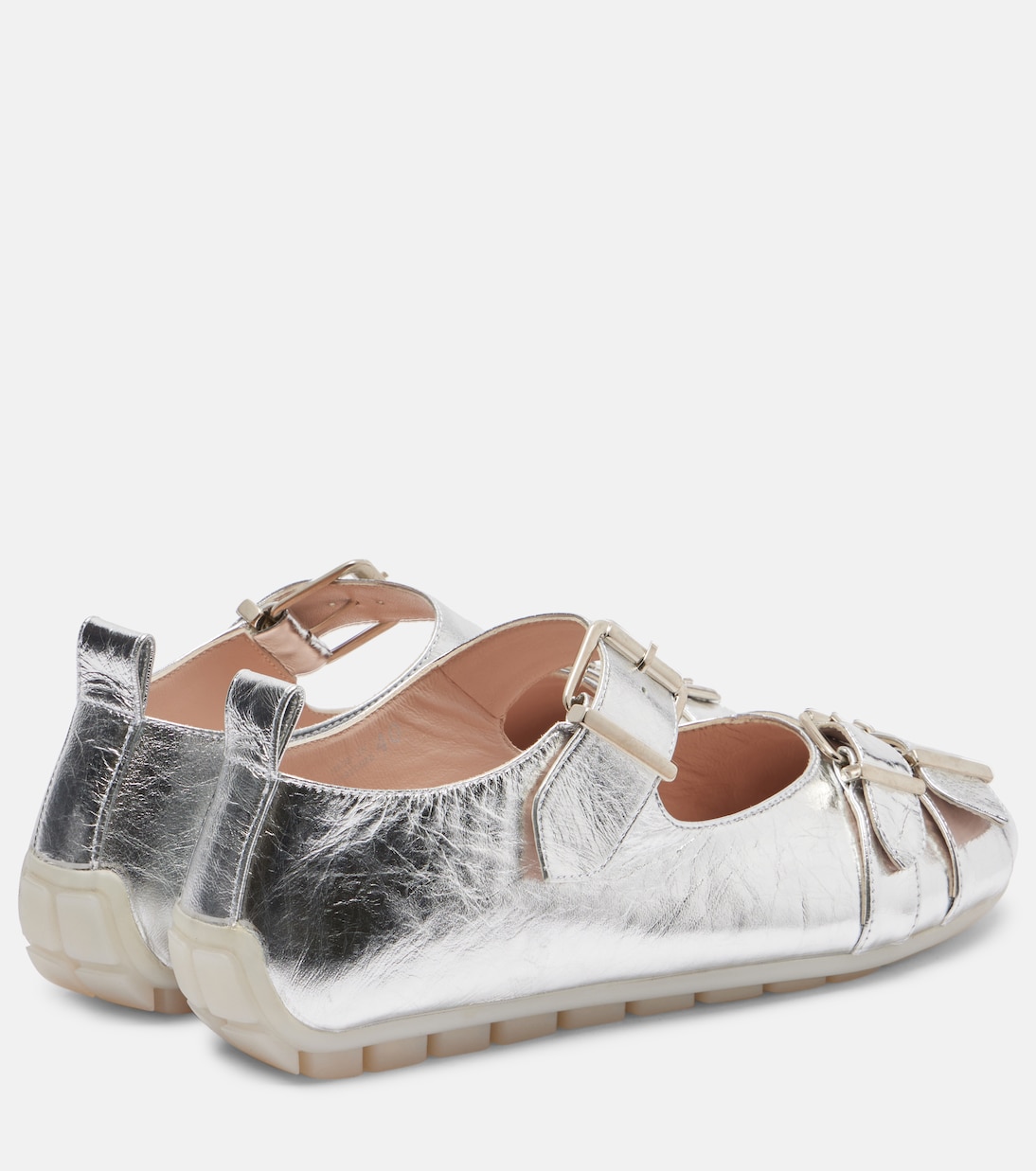 Buckle Ballerina Grip leather ballet flats | Simone Rocha