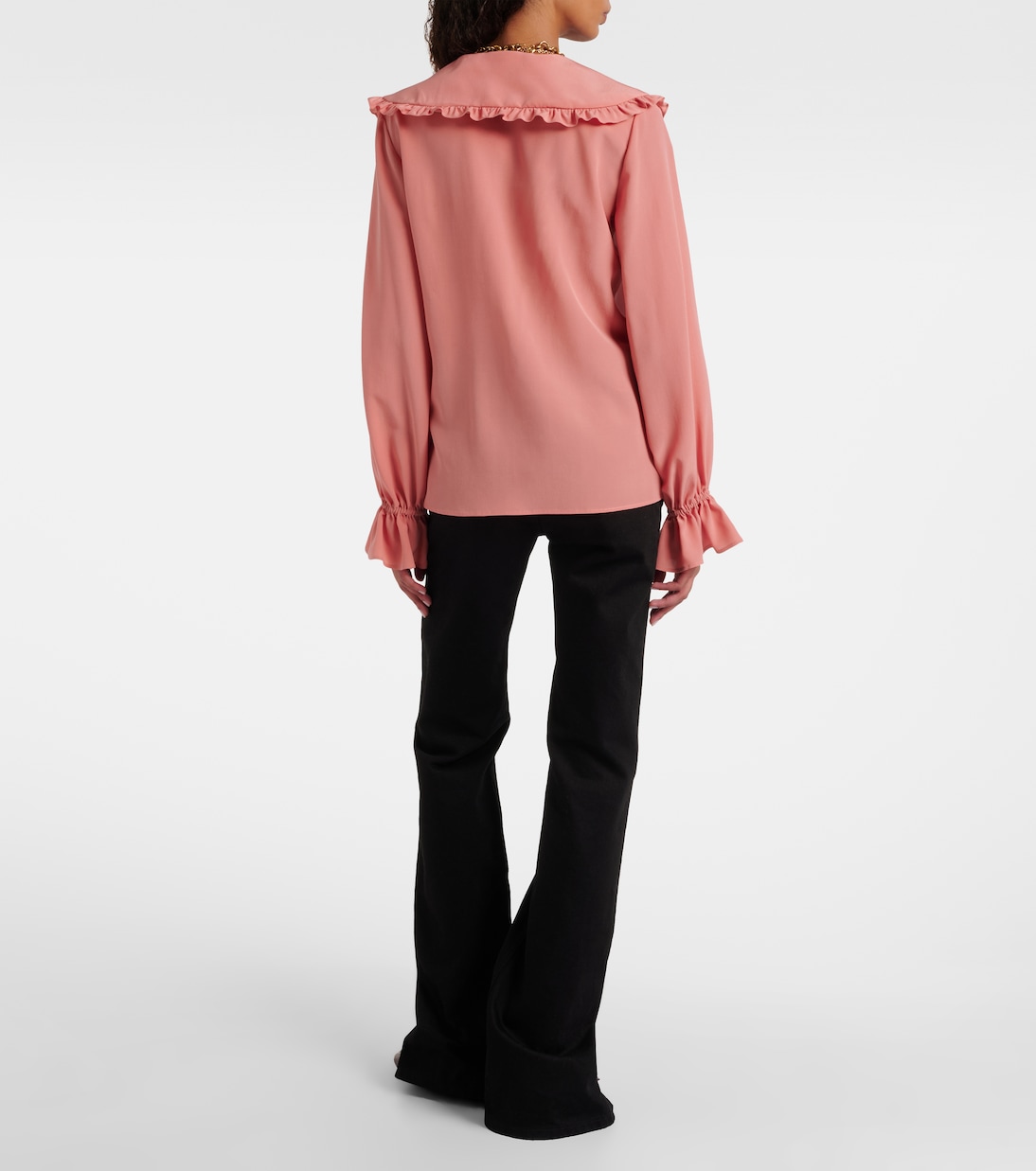 Ruffled silk crêpe de chine blouse | Chloé