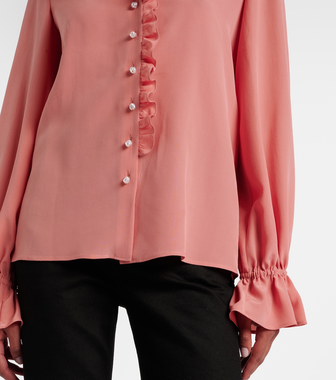 Ruffled silk crêpe de chine blouse | Chloé