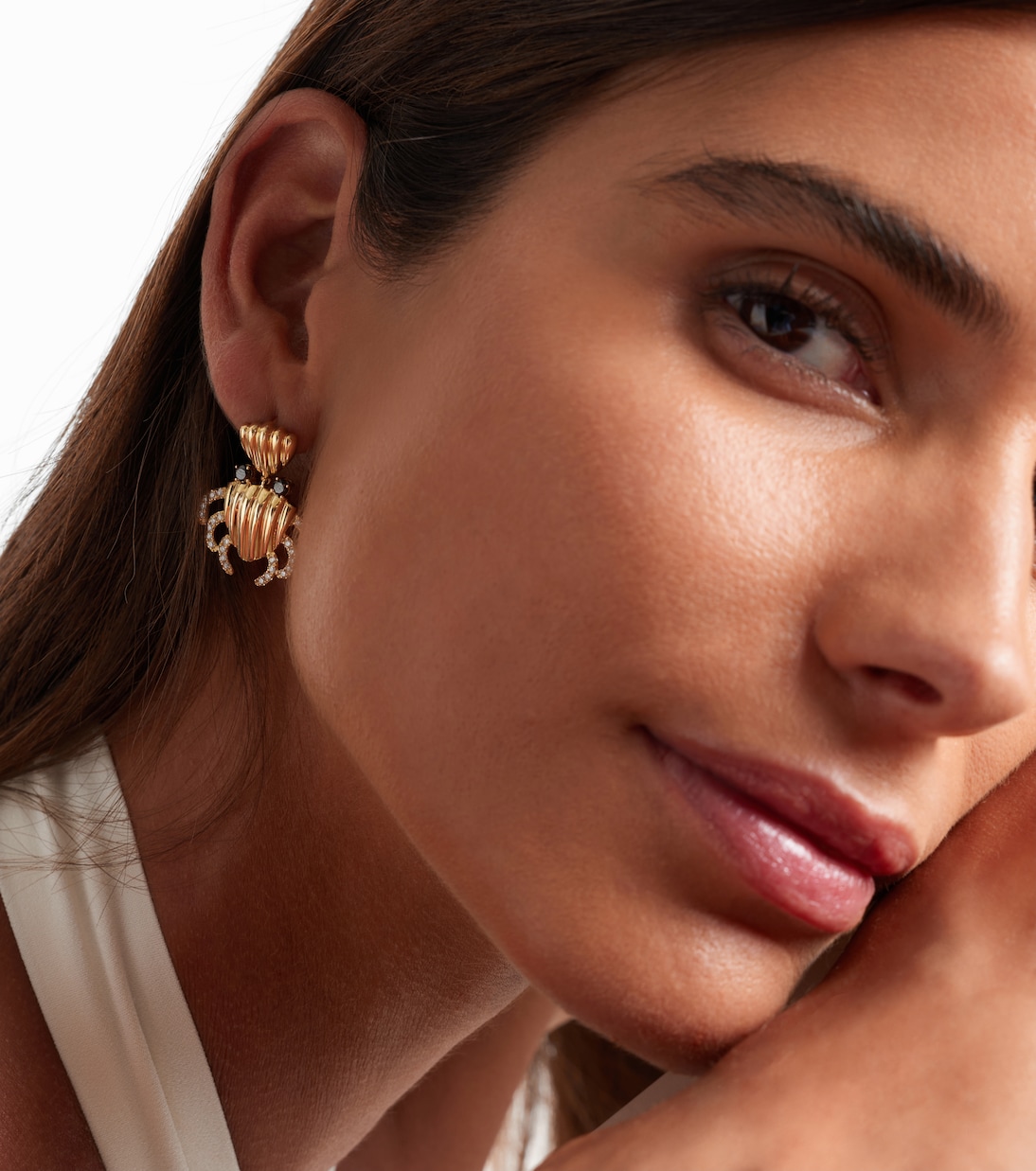 Orecchini Crabe Coquillage in oro 9kt con diamanti | Yvonne Léon