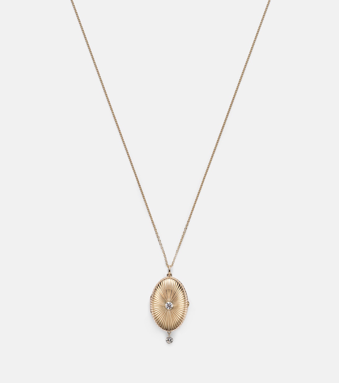 9kt gold locket necklace with diamonds | Persée
