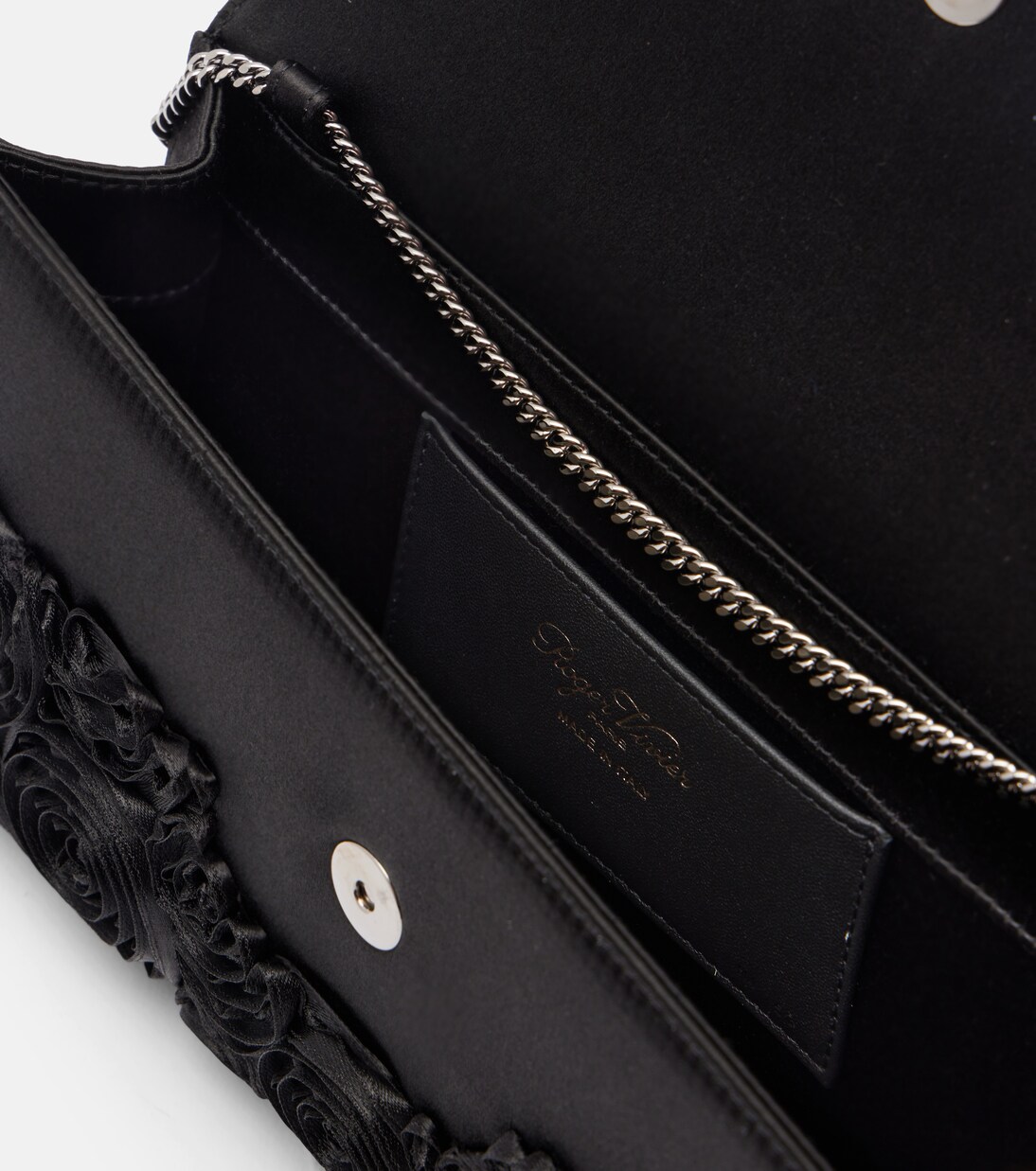 Efflorescence embellished satin clutch | Roger Vivier
