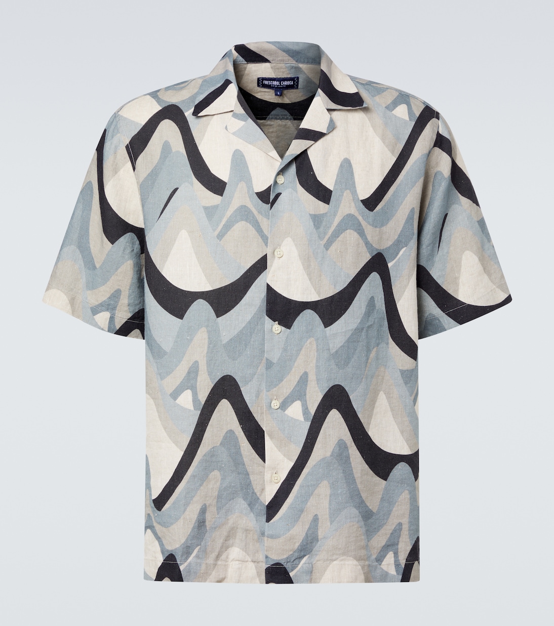 Roberto printed linen bowling shirt | Frescobol Carioca
