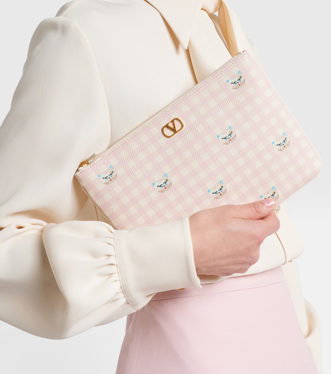 Bedruckte Clutch VLogo Medium aus Leder | Valentino Garavani