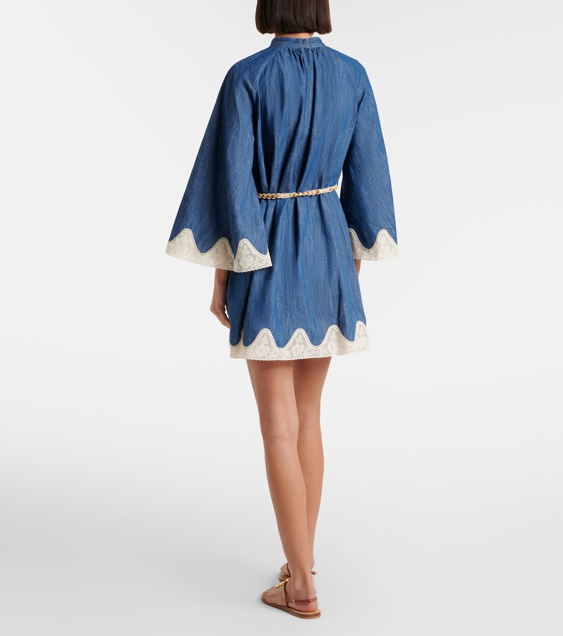 Minikleid Awaken aus Denim mit Spitze | Zimmermann