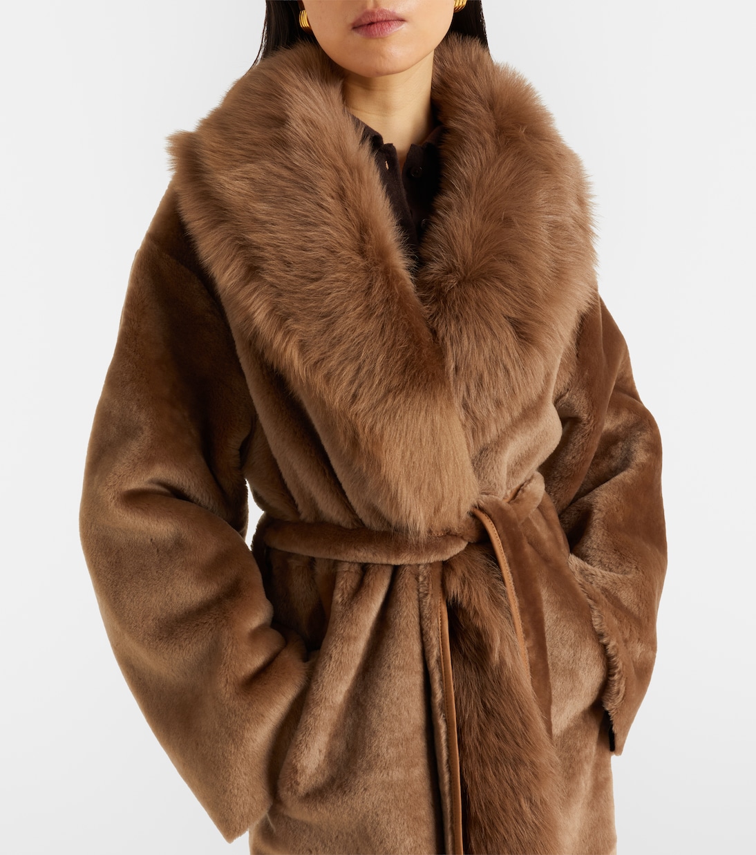 Isadora shearling wrap coat | Nour Hammour