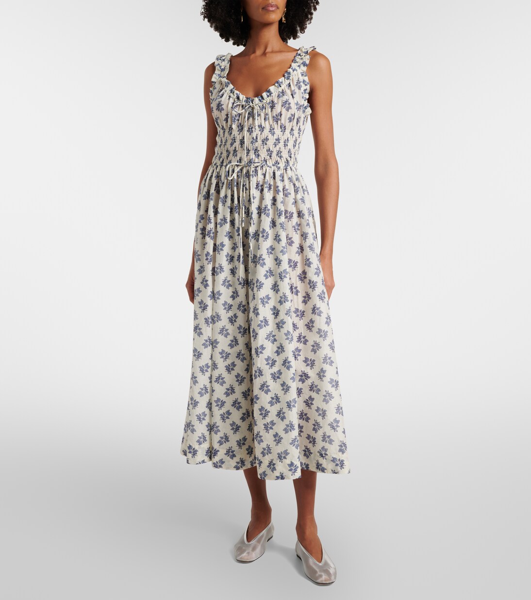 Emmaretta floral cotton midi dress | Dôen