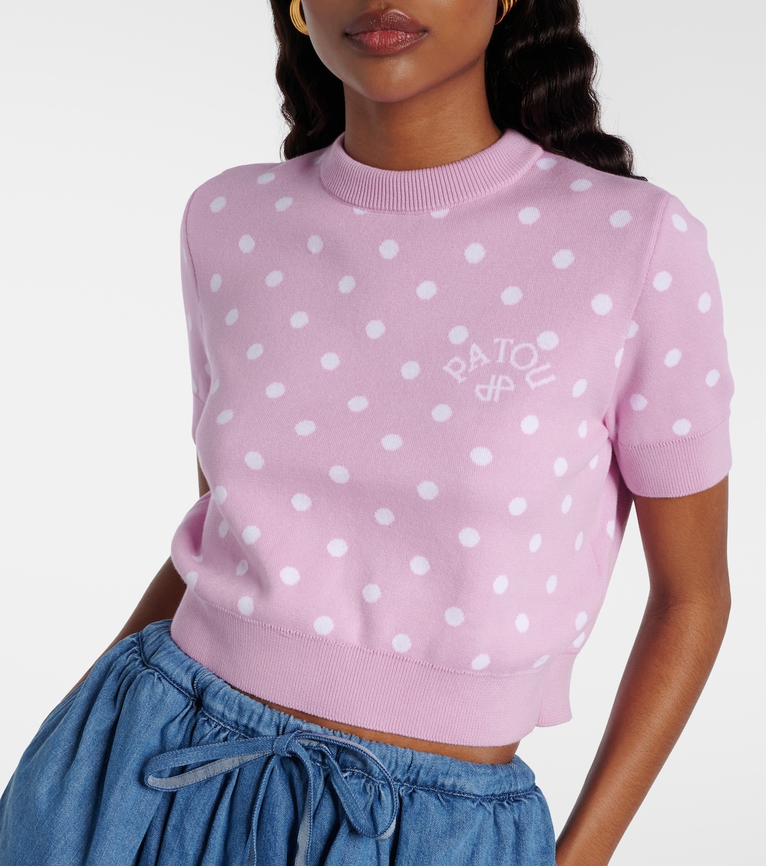 Pull en coton mélangé à pois | Patou