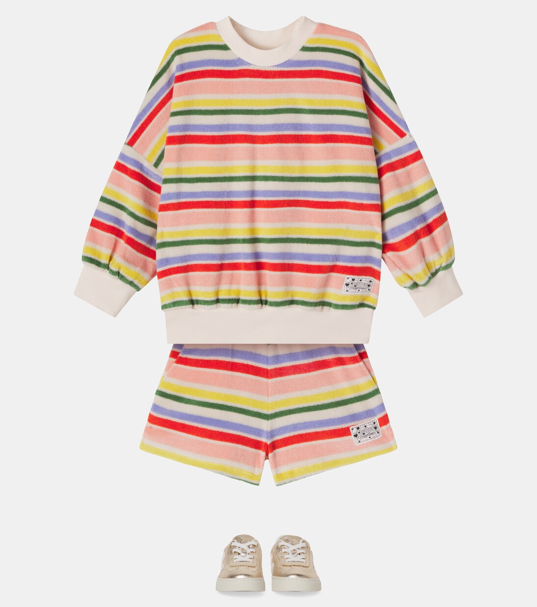 Angela striped cotton-blend terry shorts | Molo