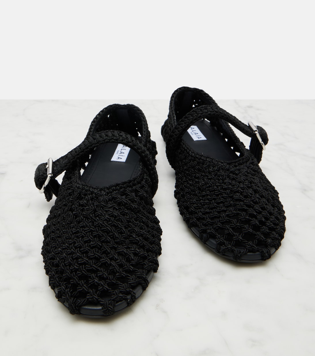 Braided satin cord ballet flats | Alaïa