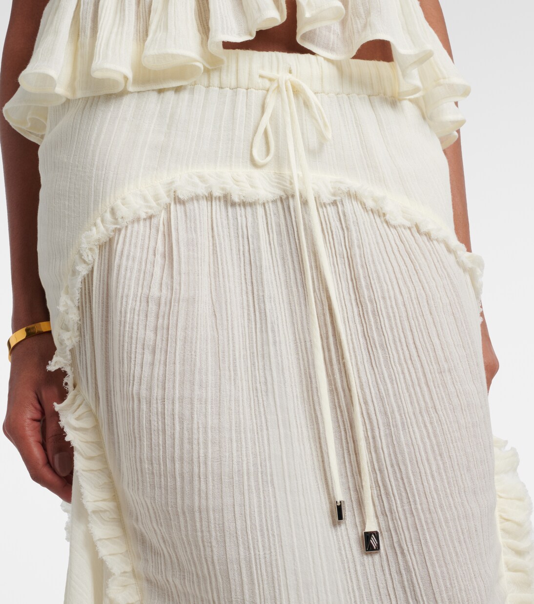 Ruffled cotton maxi skirt | The Attico