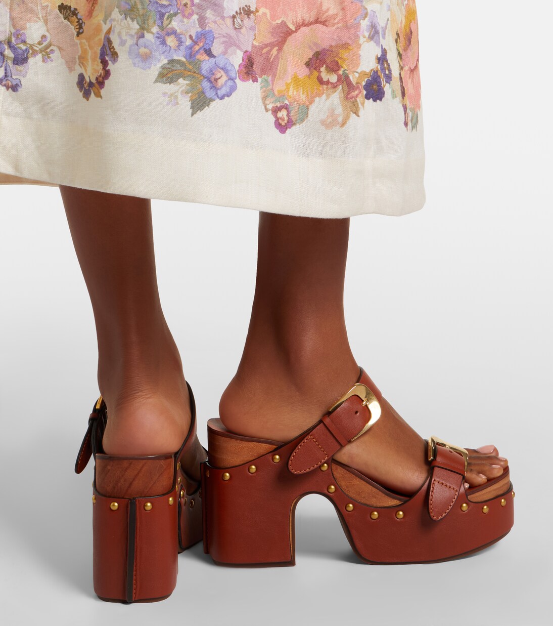 Verzierte Plateausandalen Alight aus Leder | Zimmermann