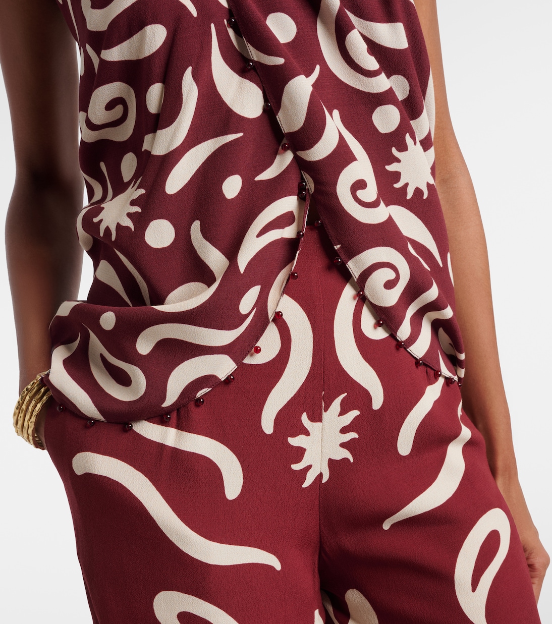 Zauma beaded printed top | Cala de la Cruz