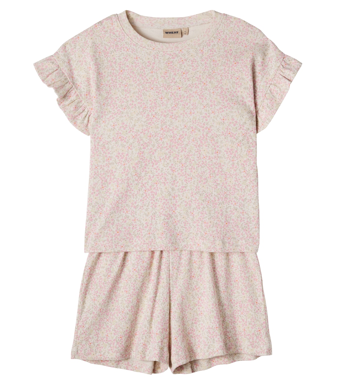 Ensemble t-shirt Ally et short Sandy en coton | Wheat