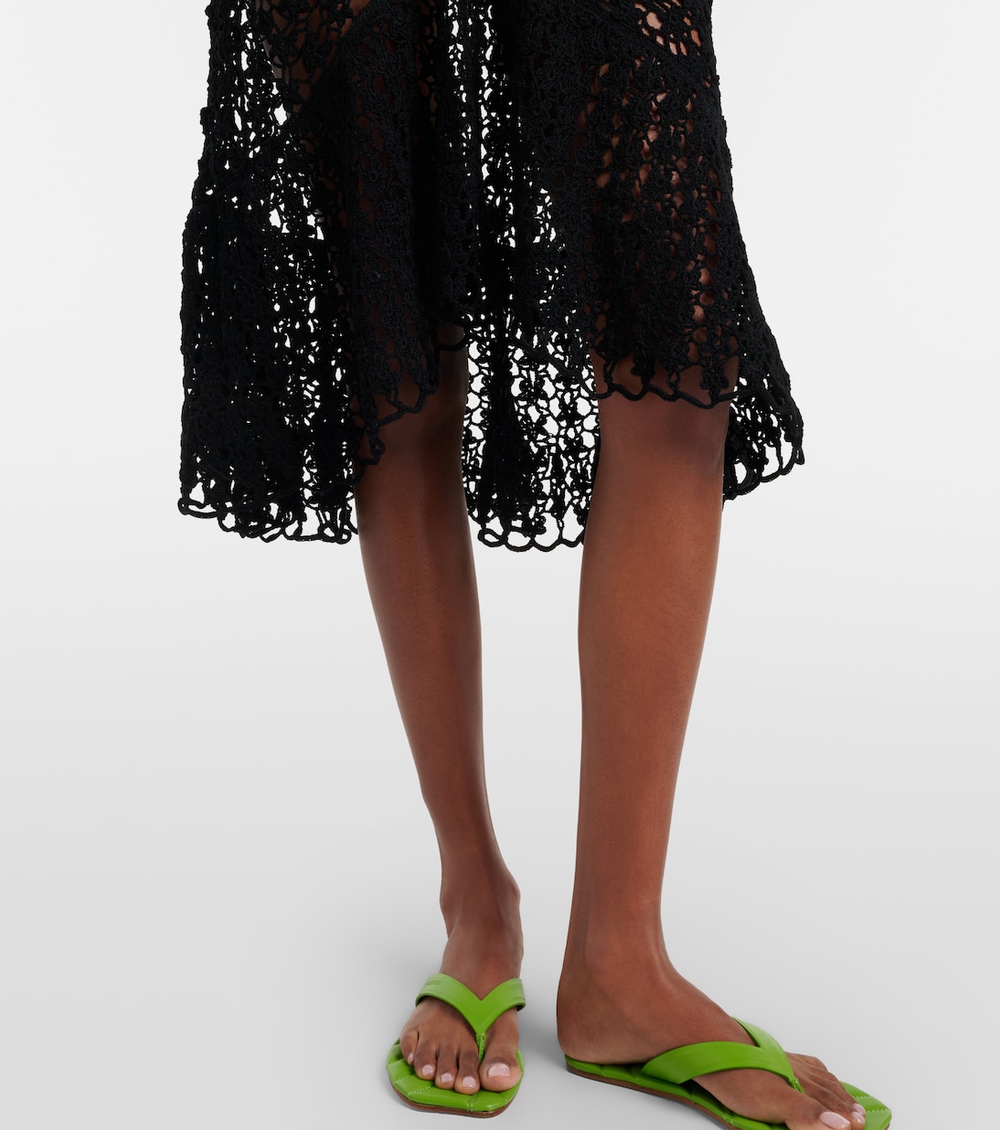 Ruffled crochet cotton midi dress | JW Anderson