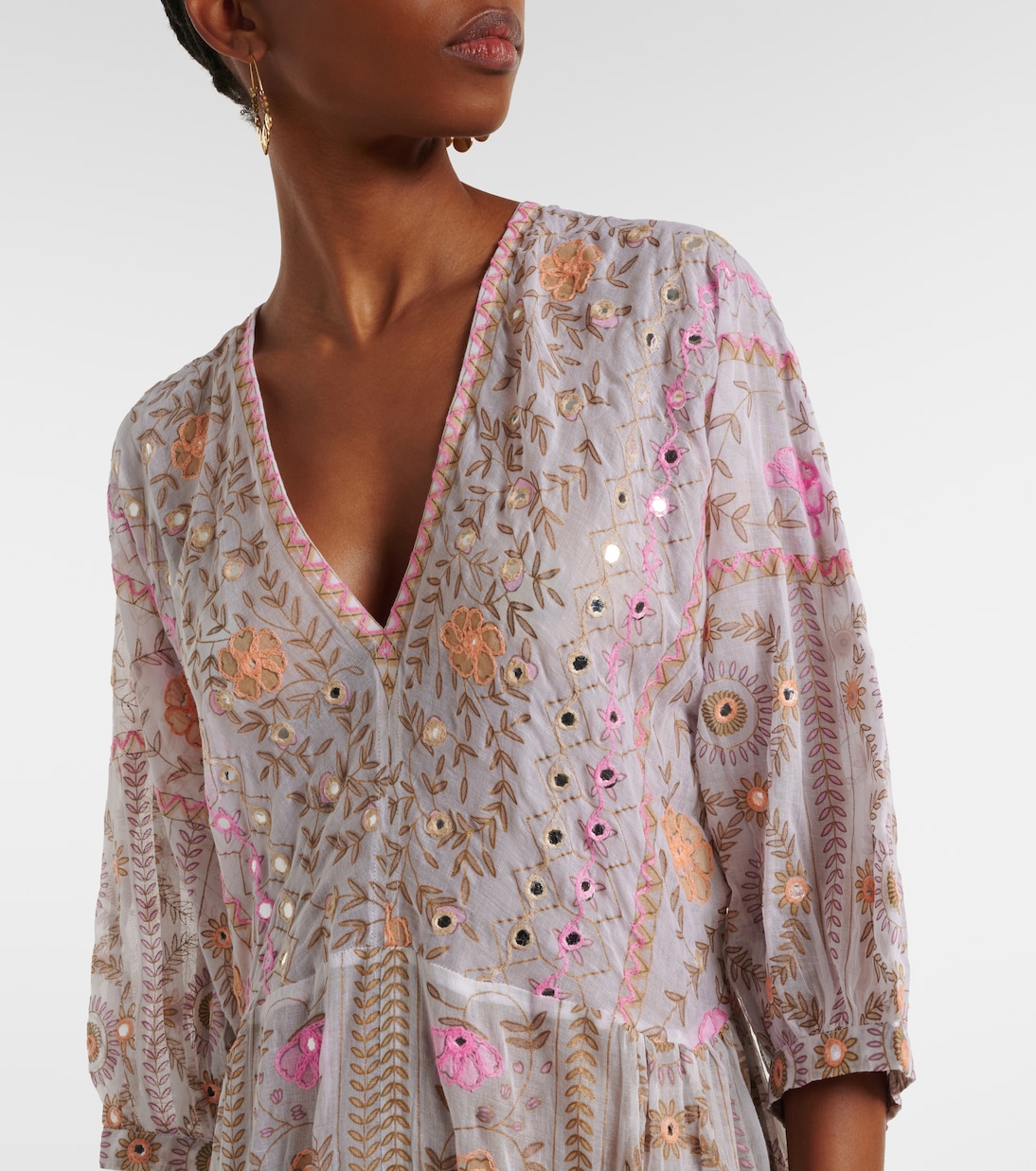 Verziertes Maxikleid aus Baumwolle | Juliet Dunn