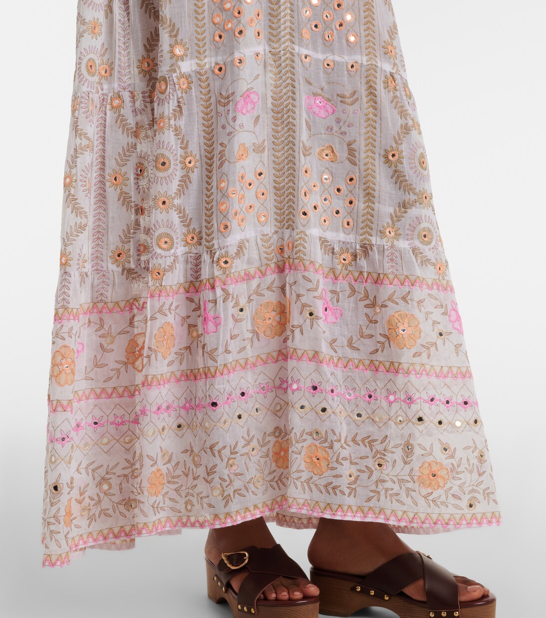 Verziertes Maxikleid aus Baumwolle | Juliet Dunn