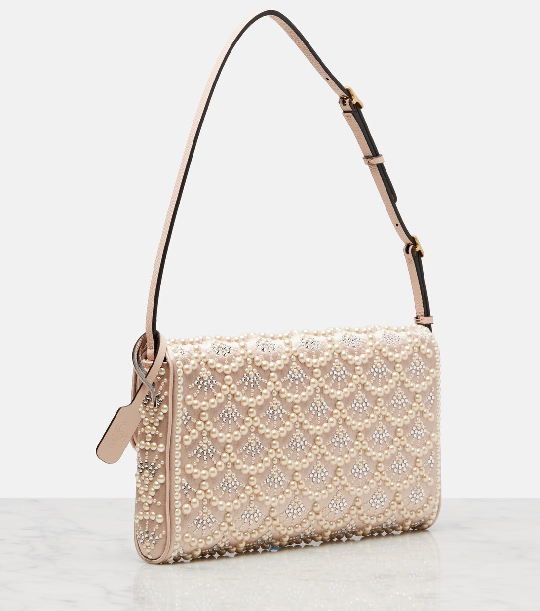 DeVain Small embellished satin shoulder bag | Valentino Garavani