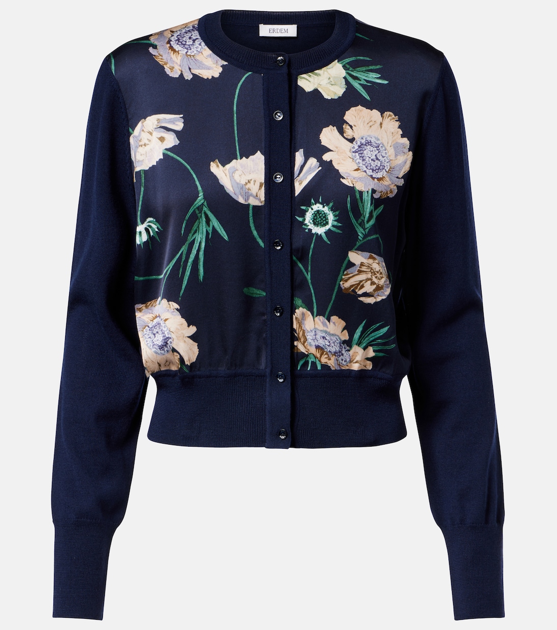 Cardigan in lana con stampa floreale | Erdem