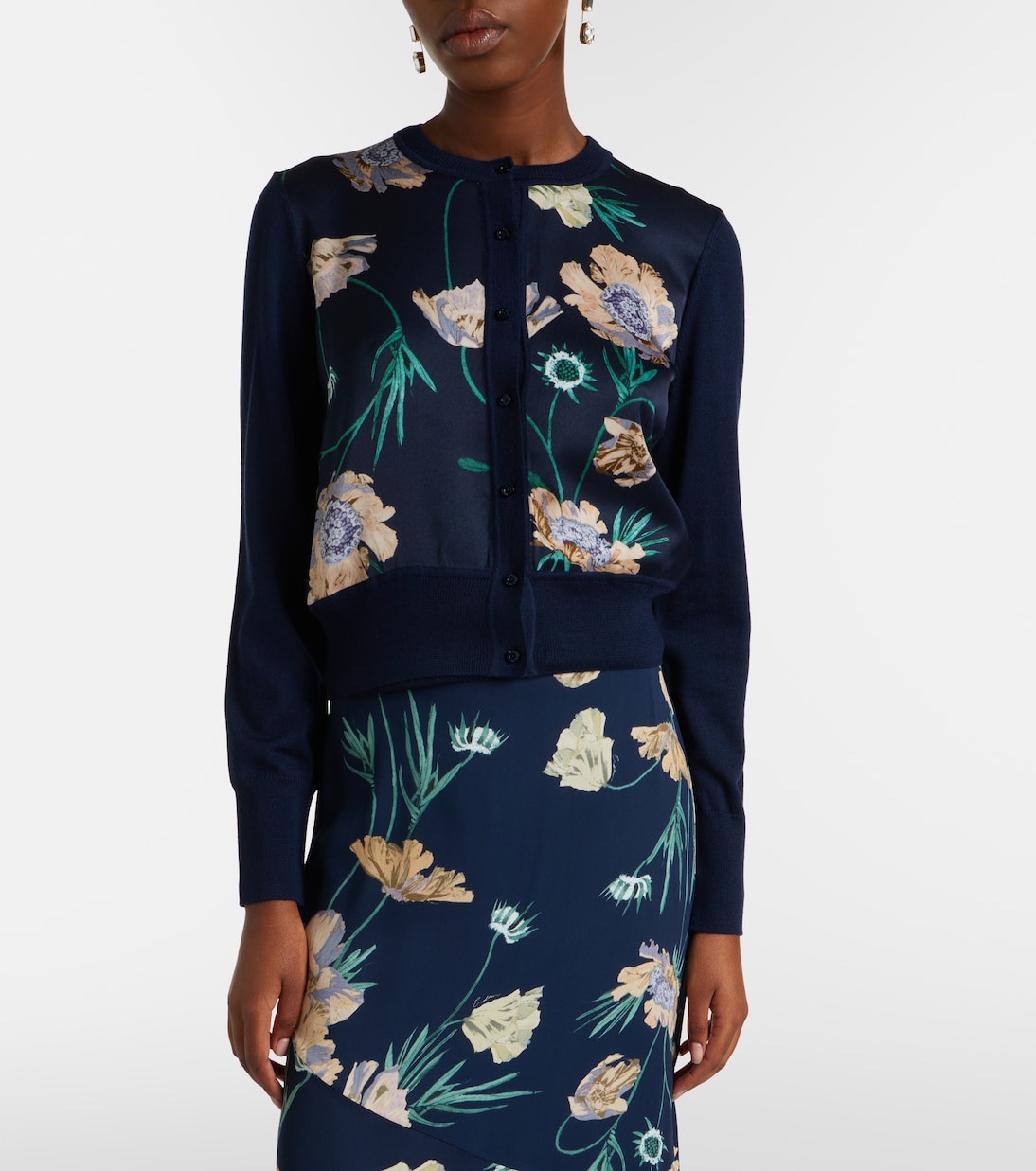 Cardigan in lana con stampa floreale | Erdem